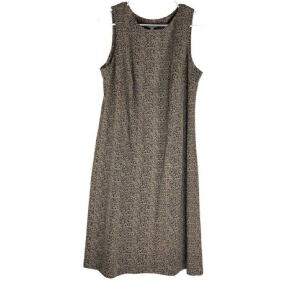 Talbots Chevron Sheath Dress Neutral Brown Black